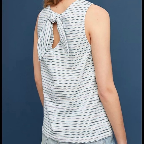 Seen Worn Kept Sleeveless Top Metallic Embroidery Tie Neck Keyhole Purple Teal 2 - Picture 2 of 10